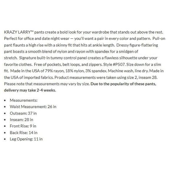 Krazy Larry Pull-On Ankle Pants - Black Golf Tee Club Print Elastic Waist 12 - Picture 9 of 9